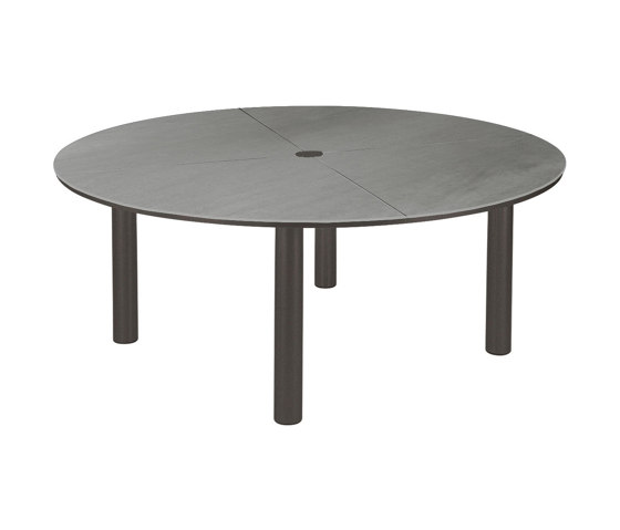 Equinox Table 180 Ø Circular (powder coated) (Graphite Frame - Dusk Ceramic) | Tables de repas | Barlow Tyrie