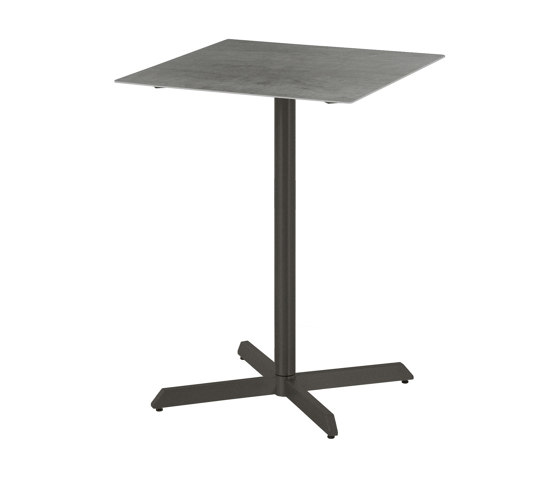 Equinox High Dining Pedestal Table 70 Square (powder coated) (Graphite Frame - Dusk Ceramic) | Mesas altas | Barlow Tyrie