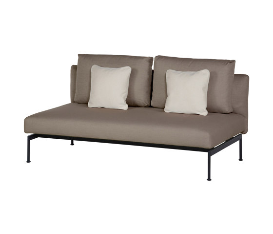Layout Double Bench - Double seat with back (Forge Grey Frame) | Divani | Barlow Tyrie