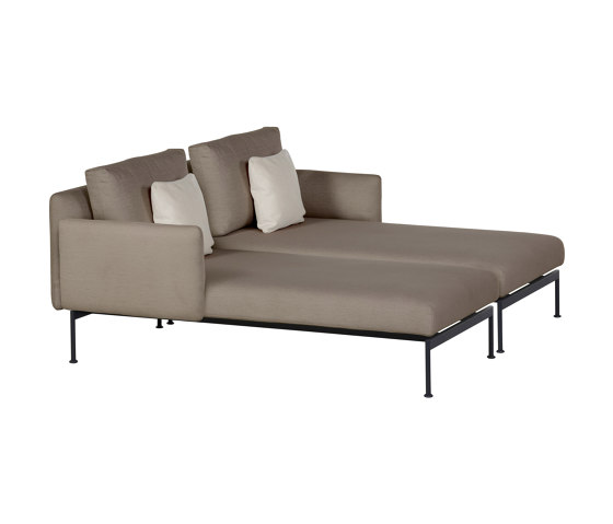 Layout Double Chaise - Double seats and single backs + single low arms (Forge Grey Frame) | Méridiennes | Barlow Tyrie