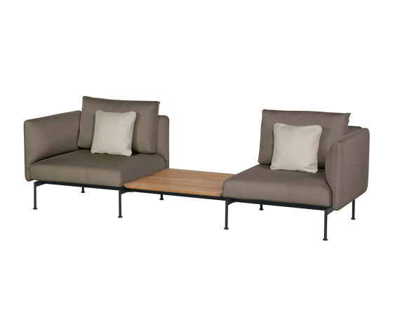 Layout Companion Set - High Arms Layout Companion Set (two 1LYMB1 with high arms and bridging table 2LYB08) (Forge Grey Frame) | Sofas | Barlow Tyrie