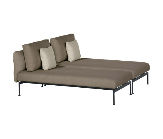 Layout Double Lounger - Double seats with single backs (Forge Grey Frame) | Chaises longues | Barlow Tyrie