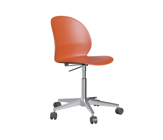 N02™ Recycle | Chair  | N02-30 | Dark orange | Polished aluminum base | Chaises | Fritz Hansen