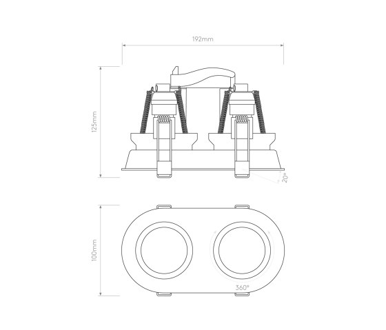 Minima Round Twin Adjustable | Matt Black | Lampade soffitto incasso | Astro Lighting