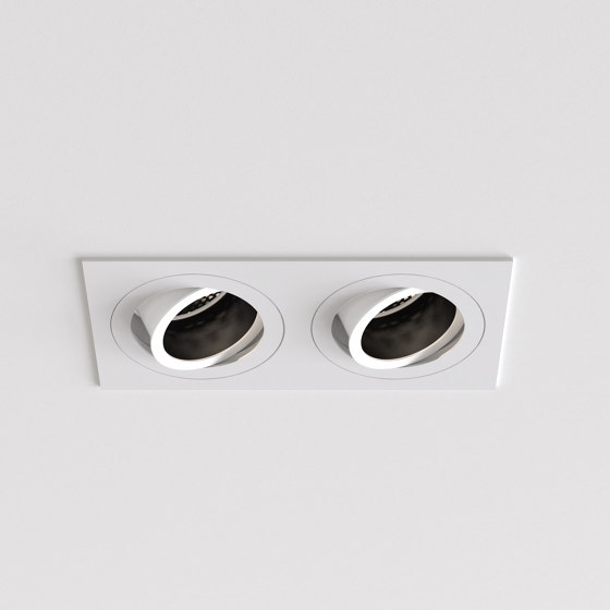 Pinhole Square Twin Adjustable | Matt White | Lampade soffitto incasso | Astro Lighting