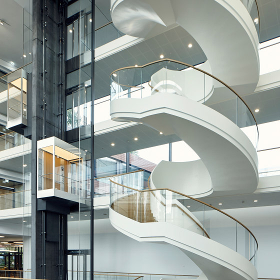 Elegant spiral staircase at Vector in Stuttgart-Weilimdorf | Scale | MetallArt Treppen