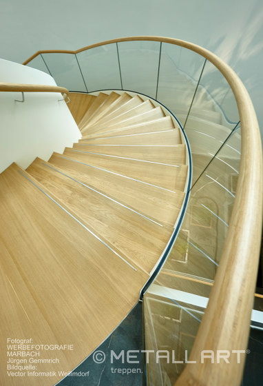 Elegant spiral staircase at Vector in Stuttgart-Weilimdorf | Scale | MetallArt Treppen