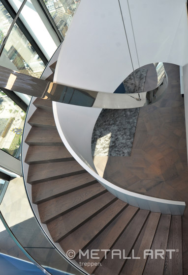 Extraordinary sculptural stairs in a Frankfurt office Tower | Staircase systems | MetallArt Treppen