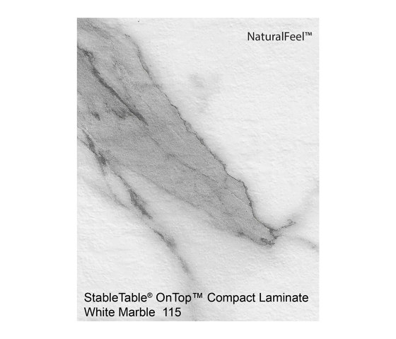 StableTable Compact Laminates | White Marble -115 | Accesorios de mesa | StableTable
