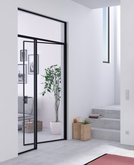 Swing Door Slim Line double-leaf
with fanlight | Internal doors | raumplus