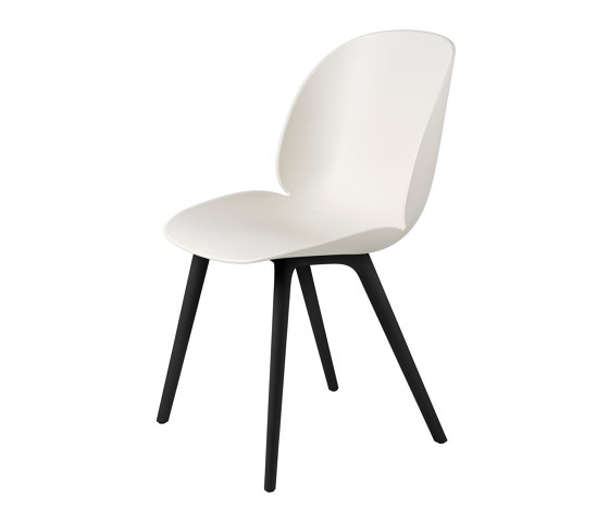 Beetle Dining Chair, Plastic edition (Alabaster White Shell, Black Legs) | Chaises | GUBI