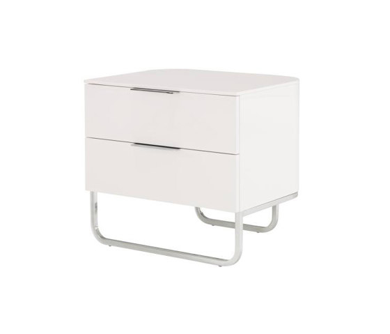 Hyannis Port | Bedside Table 2 Drawers Gloss White Lacquer | Night stands | Ligne Roset