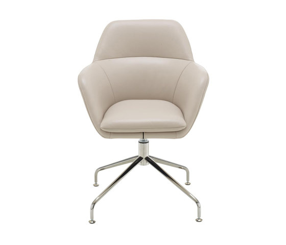 Amédée | Carver Chair Central Pedestal - Brilliant Chrome | Chairs | Ligne Roset