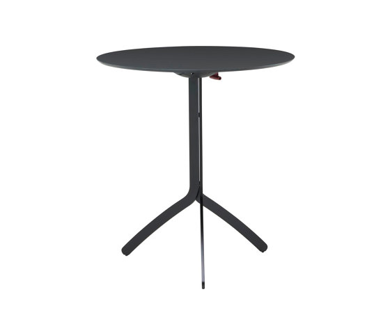 Noomi | Dining Table With Pivoting Top Top In Black Fenix Laminate Black Lacquered Base | Bistro tables | Ligne Roset