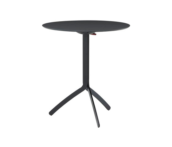 Noomi | Dining Table With Pivoting Top Top In Black Fenix Laminate Black Lacquered Base | Bistro tables | Ligne Roset