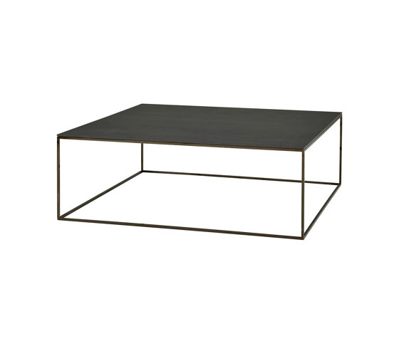 Space | Low Table - Large - Top In Metallic Anthracite Ceramic Stoneware Black Chromed Base | Coffee tables | Ligne Roset