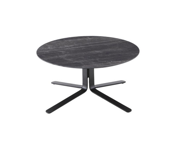 Moa | Low Table Black Lacquered Base Gloss Black Marble-Effect Ceramic Stoneware Top | Coffee tables | Ligne Roset