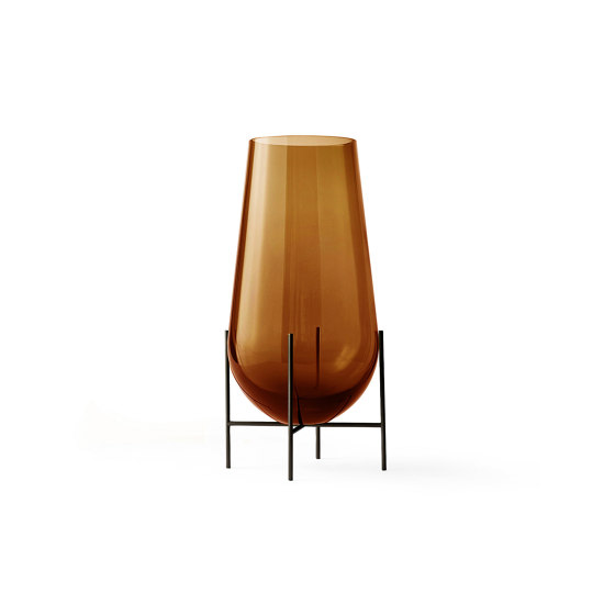 Échasse Vase Small | Amber Glass / Bronze Brass | Vasi | Audo Copenhagen
