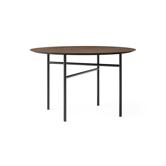 Snaregade Dining Table Ø120 | Black Steel / Dark Stained Oak | Dining tables | Audo Copenhagen