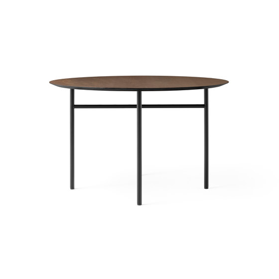 Snaregade Dining Table Ø120 | Black Steel / Dark Stained Oak | Mesas comedor | Audo Copenhagen