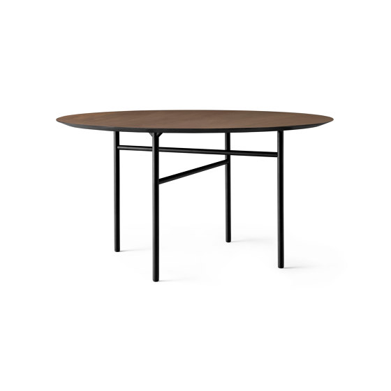 Snaregade Dining Table Ø138 | Black Steel / Dark Stained Oak | Tables de repas | Audo Copenhagen