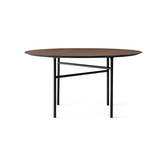 Snaregade Dining Table Ø138 | Black Steel / Dark Stained Oak | Esstische | Audo Copenhagen