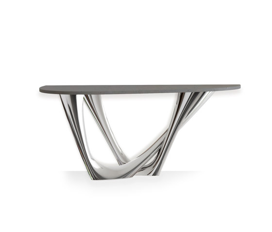 G-Console Duo Inox Steel Base With Concrete Top | Tables de repas | Zieta