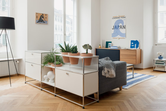USM Haller Sideboard with World of Plants | Pure White | Buffets / Commodes | USM