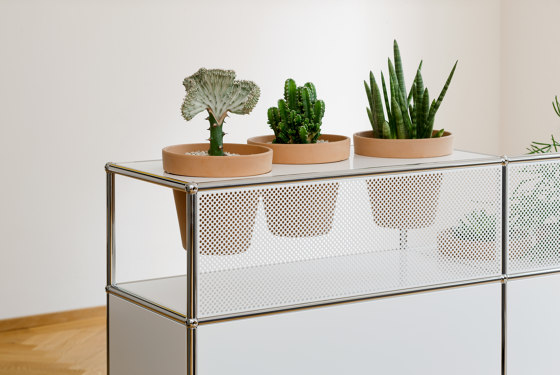 USM Haller Sideboard with World of Plants | Pure White | Credenze | USM
