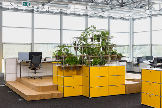 USM Haller Storage with World of Plants | Golden Yellow | Buffets / Commodes | USM