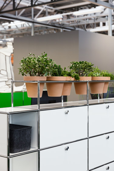 USM Haller Storage with World of Plants | Pure White | Sideboards | USM