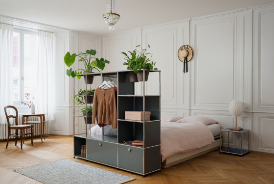 USM Haller Wardrobe with World of Plants | Mid-gray | Cabinets | USM