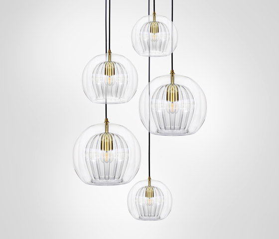 Pleated Crystal Cluster - 5 Piece Clear | Lampade sospensione | Marc Wood Studio