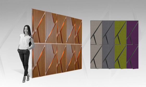 Deta Panel Grey Lacquer Matte & Fabric | Plafonds acoustiques | Mikodam