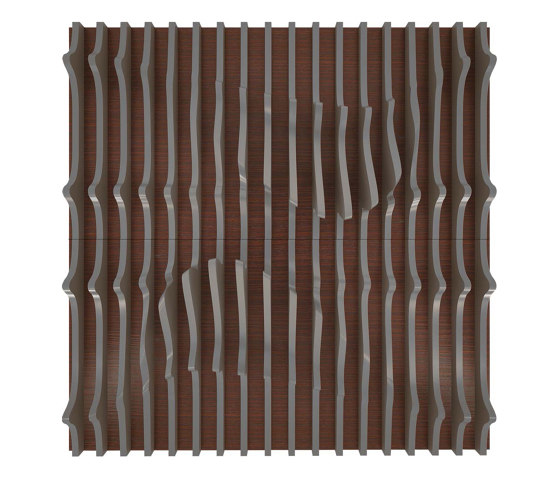 Leda Panel Walnut & Grey Lacquer Matte | Wood panels | Mikodam