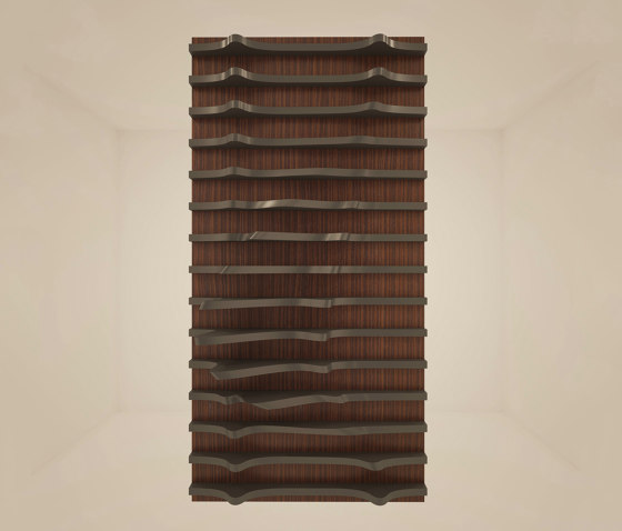 Leda Panel Walnut & Grey Lacquer Matte | Pannelli legno | Mikodam