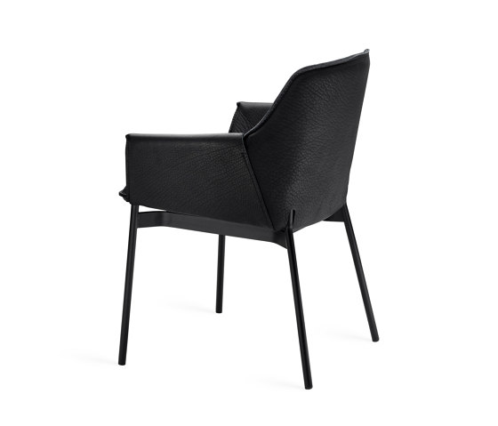 Grace | Armchair High Ebony with steel frame | Chairs | FREIFRAU MANUFAKTUR