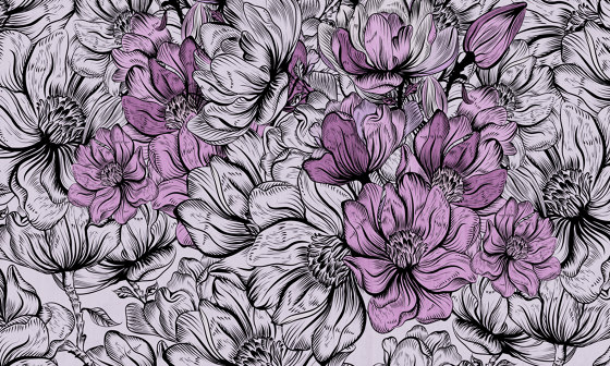 Scent of silence | Tender is the night_mauve | Wall coverings / wallpapers | Walls beyond