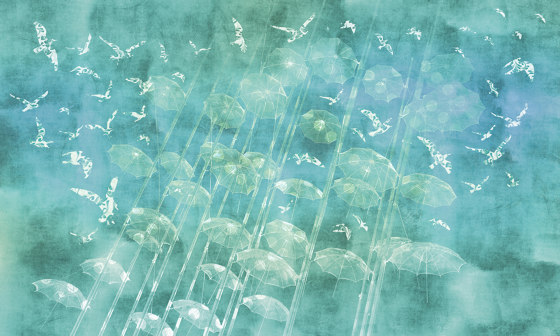 Spectre | Rain, rain, come and play..._tiffany blue | Wall coverings / wallpapers | Walls beyond