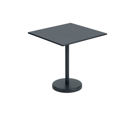 Linear Steel | Café Table | 70 x 70 h: 73 cm / 27.6 x 27.6 h: 28.7" | Tables de bistrot | Muuto