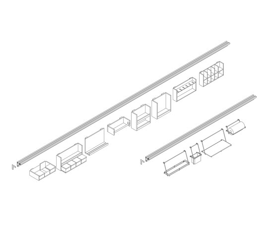 Barre d'accessoires avec profil LED | Étagères | Arclinea