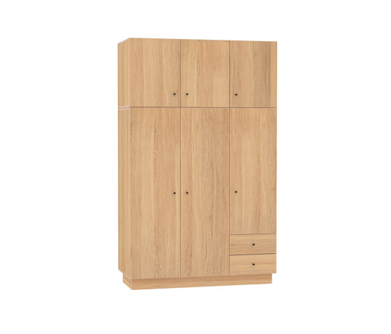 Wardrobe HUH with 3 doors and extra level oak veneered | Cabinets | Radis Furniture