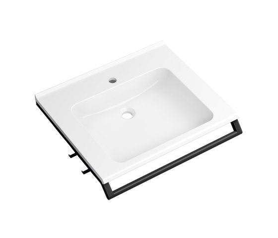 Product set washbasin with support rail and 2 hooks | Lavabos | HEWI
