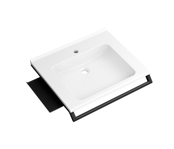 Product set washbasin with support rail and shelf | Lavabos | HEWI