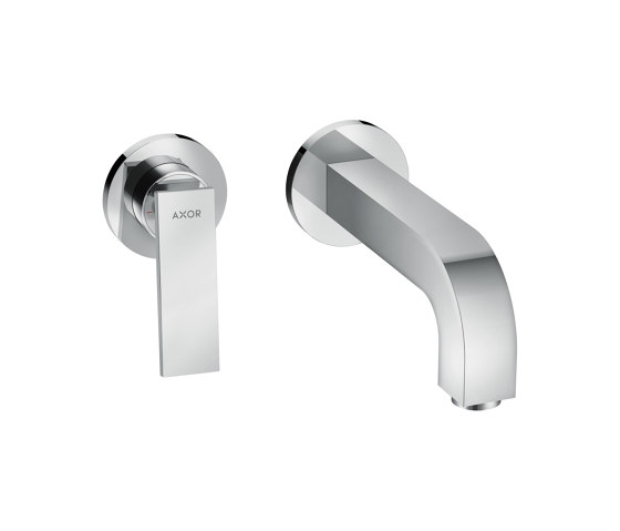 AXOR Citterio Single lever basin mixer for concealed installation wall-mounted with lever handle, spout 220 mm and escutcheons | Wash basin taps | AXOR