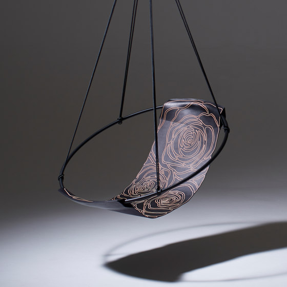 Sling Hanging Chair - Rose Carved Leather | Dondoli | Studio Stirling