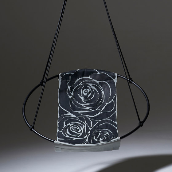 Sling Hanging Chair - Rose Hand-Stiched Black | Balancelles | Studio Stirling