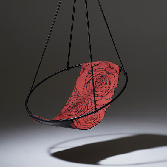 Sling Hanging Chair - Rose Hand-Stiched Red | Columpios | Studio Stirling