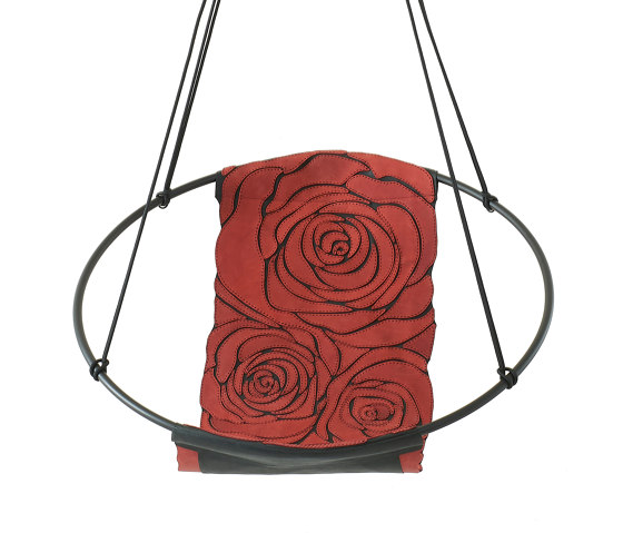 Sling Hanging Chair - Rose Hand-Stiched Red | Columpios | Studio Stirling