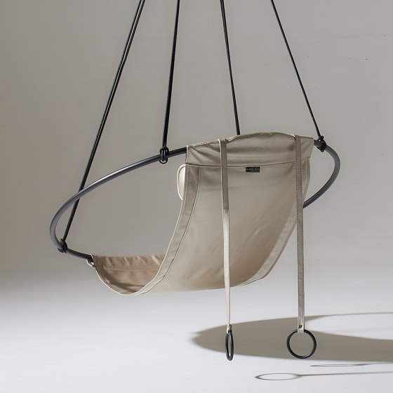 Sling Hanging Chair - Soft Leather Gold | Dondoli | Studio Stirling